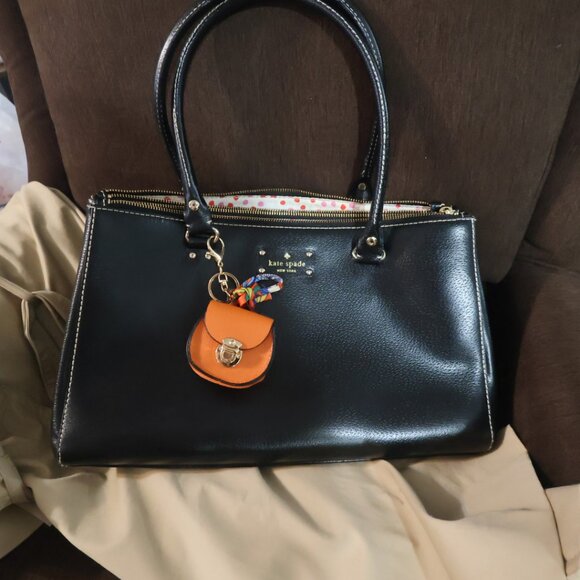 Bag Keychain Bag Charm Change Pouch Coin Purse Push Lock Clasp Orange Feminine - Picture 1 of 9